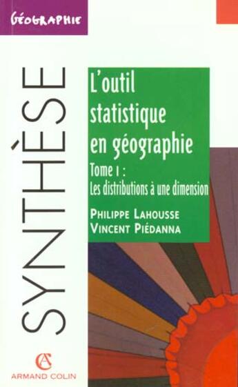 Couverture du livre « L'outil statistique en géographie » de Lahousse aux éditions Armand Colin