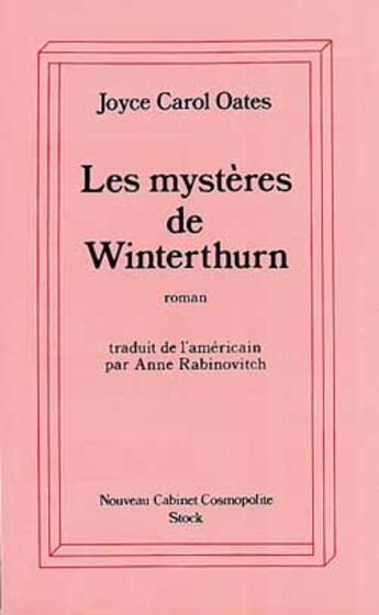 Couverture du livre « Le mystere de winterthurn » de Oates-J.C aux éditions Stock