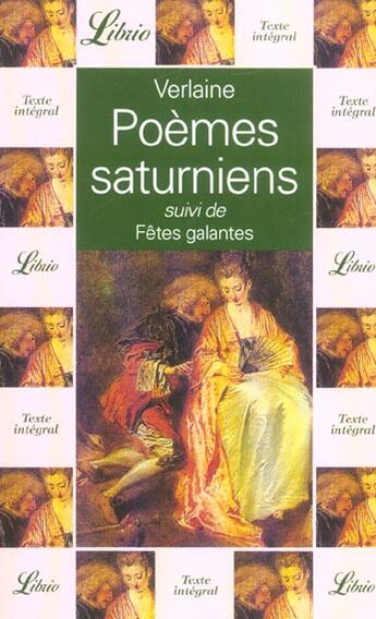 Couverture du livre « Poemes Saturniens » de Paul Verlaine aux éditions J'ai Lu