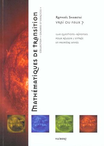 Couverture du livre « Mathematiques de transition » de Shabetai R. aux éditions Vuibert