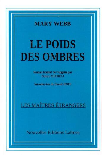 Couverture du livre « Le poids des ombres » de Mary Weeb aux éditions Nel