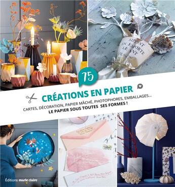 Couverture du livre « 75 créations en papier » de  aux éditions Marie-claire