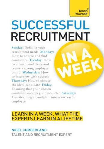 Couverture du livre « Successful Recruitment in a Week: Teach Yourself » de Riley Jenny aux éditions Hodder Education Digital