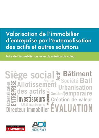 Couverture du livre « Valorisation de l'immobilier d'entreprise par l'externalisation des actifs et autres solutions ; faire de l'immobilier un levier de création de valeur » de  aux éditions Le Moniteur