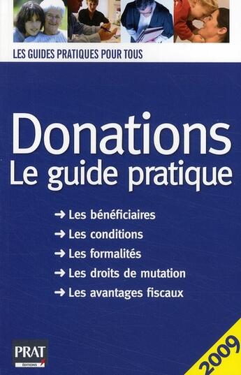 Couverture du livre « Donations (édition 2009) » de Sylvie Dibos-Lacroux aux éditions Prat