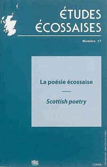 Couverture du livre « Etudes ecossaises, n 17/2015. la poesie ecossaise / scottish poetry » de Roncato Tounsi Chris aux éditions Uga Éditions