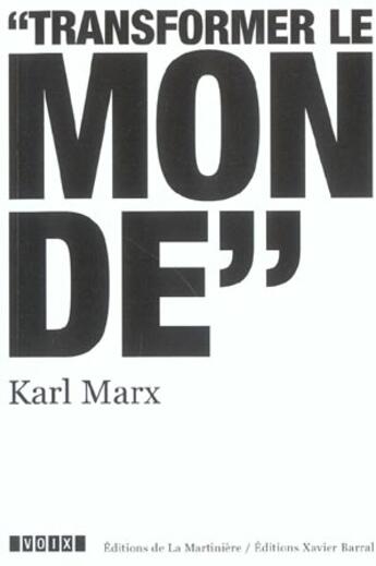 Couverture du livre « Marx » de Pascal David aux éditions La Martiniere