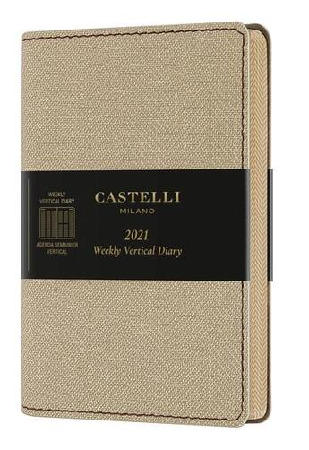 Couverture du livre « Agenda semainier vertical poche harris sable » de Castelli aux éditions Castelli Milano