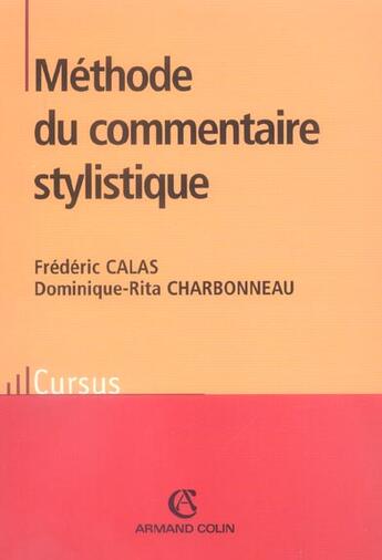 Couverture du livre « Methode Documentaire Stylistique » de Frederic Calas aux éditions Armand Colin