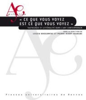 Couverture du livre « Ce que vous voyez est ce que vous voyez » de Pur aux éditions Pu De Rennes