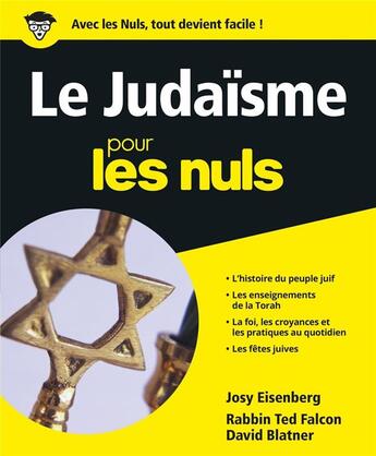 Couverture du livre « Le judaïsme pour les nuls » de Falcon Rabbin Ted aux éditions First