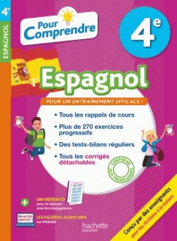 Couverture du livre « Pour comprendre espagnol 4e » de Richiero Marie Ange aux éditions Hachette Education