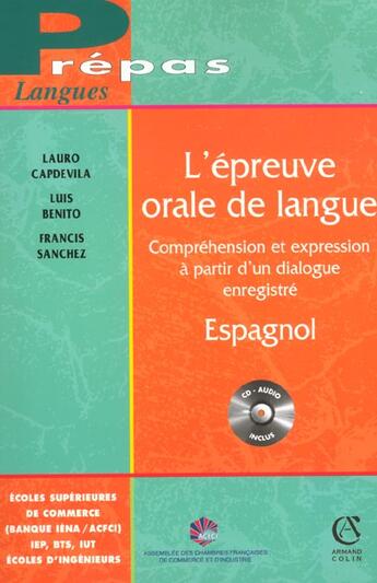 Couverture du livre « L'Epreuve De Comprehension Orale D'Espagnol » de Capdevila et Benito aux éditions Armand Colin