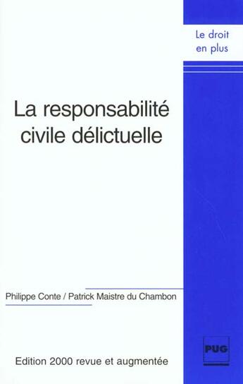 Couverture du livre « Responsabilite civile delictuelle » de Maistre Du Ch aux éditions Pu De Grenoble