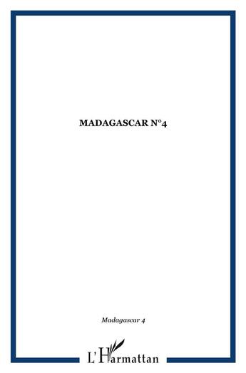 Couverture du livre « Madagascar Océan Indien n°4 » de  aux éditions L'harmattan