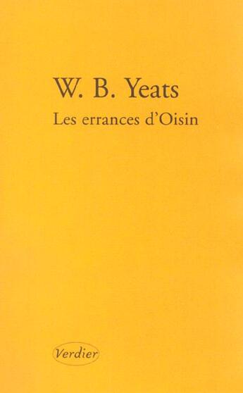 Couverture du livre « Les errances d'Oisin » de William Butler Yeats aux éditions Verdier