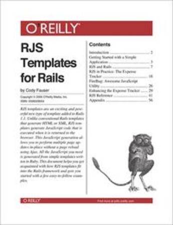 Couverture du livre « RJS Templates for Rails » de Cody Fauser aux éditions O Reilly