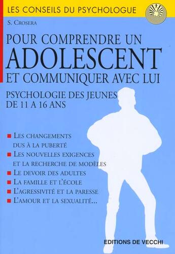 Couverture du livre « Pour comprendre un adolescent » de Crosera aux éditions De Vecchi