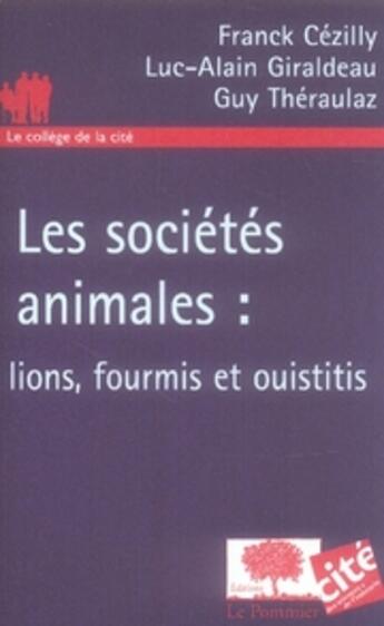 Couverture du livre « Les sociétés animales » de  aux éditions Le Pommier