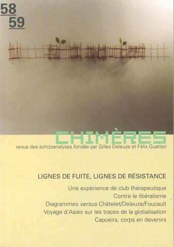 Couverture du livre « Revue Chimères » de Ciollectif aux éditions Eres