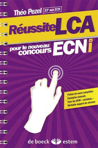 Couverture du livre « Réussite lca pour le nouveau concours ecni » de Theo Pezel aux éditions Estem