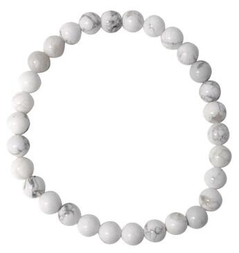 Couverture du livre « Bracelet howlite blanche perles rondes 6 mm » de  aux éditions Dg-exodif