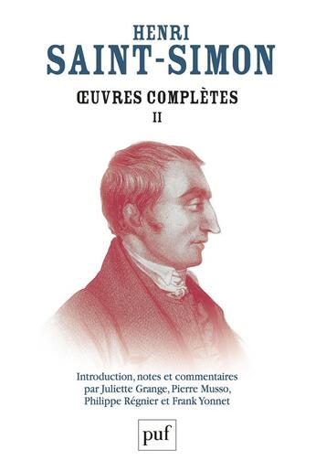 Couverture du livre « Oeuvres complètes de Saint-Simon t.2 » de Henri De Saint-Simon aux éditions Presses Universitaires De France