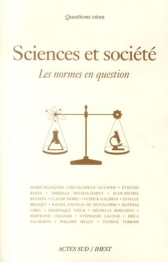 Couverture du livre « Sciences et société ; les normes en question » de  aux éditions Actes Sud