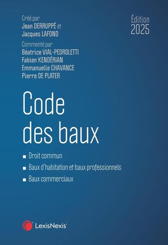 Couverture du livre « Code des baux 2025 » de  aux éditions Lexisnexis