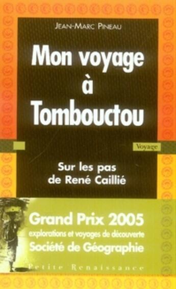 Couverture du livre « Mon voyage a tombouctou » de Pineau Jean-Marc aux éditions Presses De La Renaissance