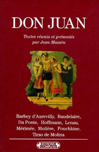 Couverture du livre « Don Juan » de  aux éditions Complexe