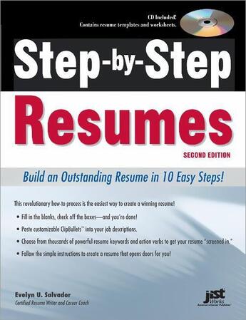 Couverture du livre « Step-by-Step Resumes » de Evelyn U. Salvador aux éditions Jist Publishing