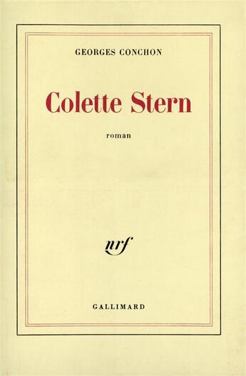 Couverture du livre « Colette stern » de Georges Conchon aux éditions Gallimard