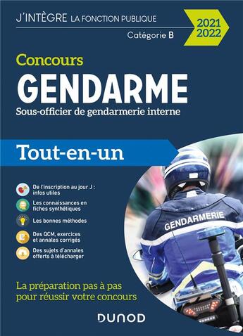 Couverture du livre « Concours gendarme sous-officier de gendarmerie interne ; tout-en-un (édition 2021/2022) » de Benoit Priet et Corinne Pelletier et Thibault Couarc'H et Jean Marc Groga aux éditions Dunod