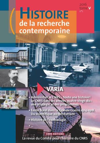 Couverture du livre « Histoire de la recherche contemporaine t.5/1 ; varia » de Michel Blay aux éditions Cnrs