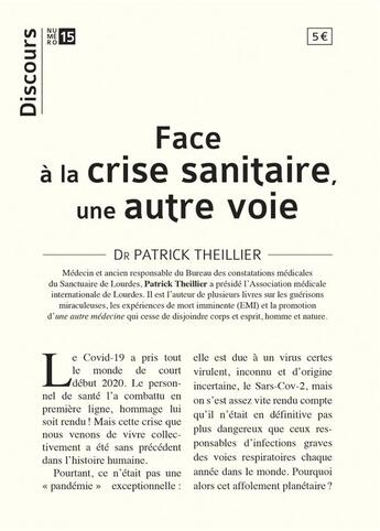 Couverture du livre « Face à la crise du covid, une autre voie » de Patrick Theillier aux éditions Tequi