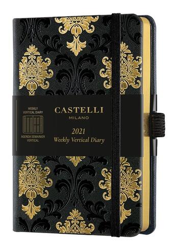 Couverture du livre « Agenda 2021 semainier vertical poche c&g baroque » de  aux éditions Castelli Milano