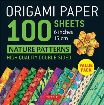 Couverture du livre « Origami paper 100 sheets nature patterns » de  aux éditions Tuttle