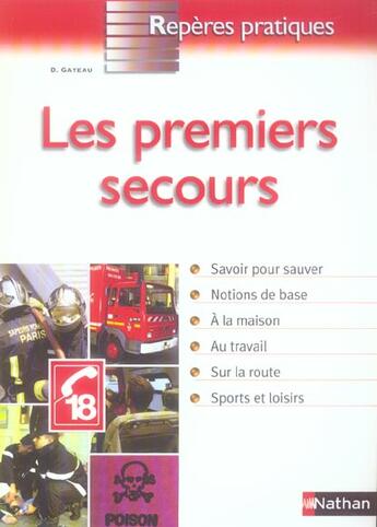 Couverture du livre « Les premiers secours » de Didier Gateau aux éditions Nathan