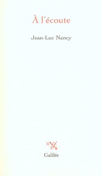 Couverture du livre « A l'ecoute » de Nancy J L aux éditions Galilee