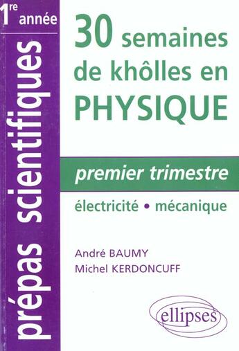 Couverture du livre « 30sk 1er trim.electri.meca. » de Baumy Kerdoncuff aux éditions Ellipses