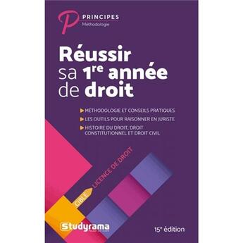 Couverture du livre « Réussir sa 1re année de droit » de  aux éditions Studyrama