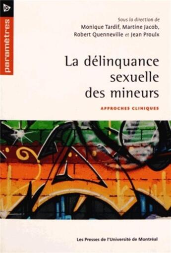 Couverture du livre « La delinquance sexuelle des mineurs : approches cliniques » de Jacob/Proulx aux éditions Pu De Montreal