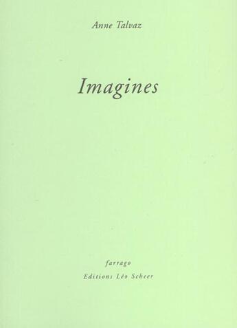 Couverture du livre « Imagines » de Anne Talvaz aux éditions Verdier