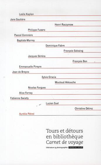 Couverture du livre « Tours et detours en bibliotheque - carnet de voyage » de Aurelie Petrel aux éditions Enssib