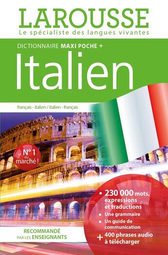 Couverture du livre « Dictionnaire Larousse maxi poche + ; français-italien / italien-français » de  aux éditions Larousse