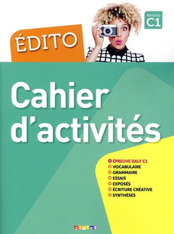 Couverture du livre « Édito : français ; C1 ; cahier (édition 2018) » de Didier aux éditions Didier