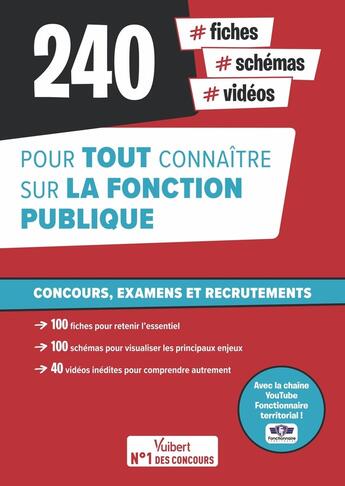 Couverture du livre « Fonction publique : 240 fiches, schémas et vidéos pour tout comprendre ; avec Morgan de la chaine you tube » de Pierre-Brice Lebrun et Pascal Lepretre et Morgan Chasset aux éditions Vuibert