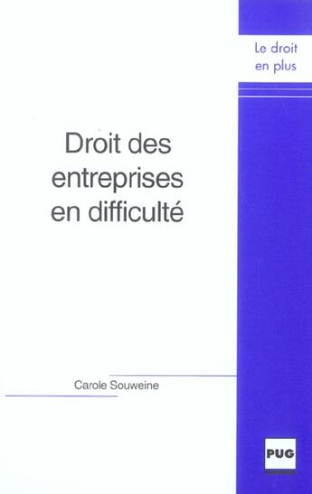 Couverture du livre « Droit des entreprises en difficulte » de Souweine C aux éditions Pu De Grenoble