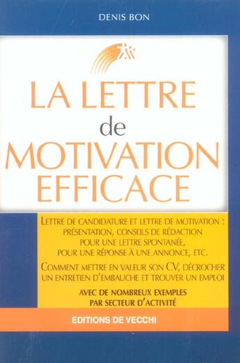 Couverture du livre « Lettre de motivation efficace (la) » de Bon aux éditions De Vecchi